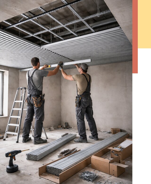 Монтаж реечного потолка в Оренбурге от 4576 руб. под ключ | ОТДЕЛОЧНИК-Рнб