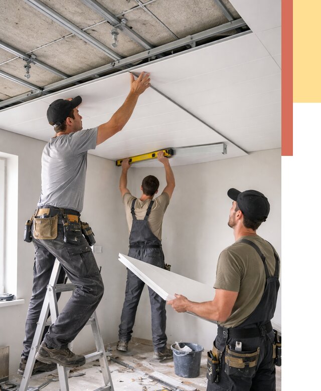 Монтаж потолка из ПВХ панелей в Оренбурге от 3559 руб./м2 — быстро и недорого | ОТДЕЛОЧНИК-Рнб