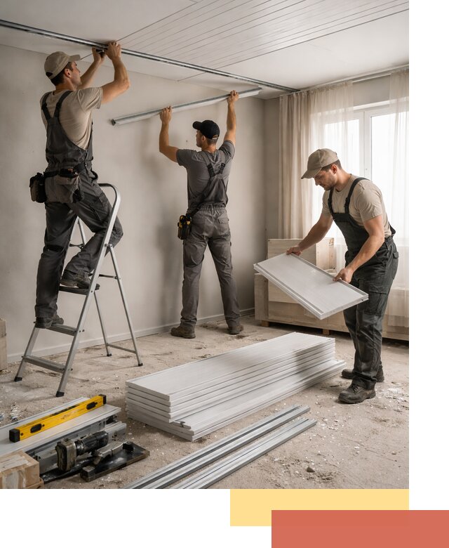 Монтаж потолка из ПВХ панелей в Оренбурге оперативно и качественно