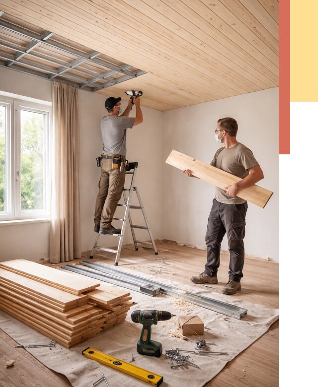 Монтаж потолка из вагонки в Оренбурге от 6610 руб. | Быстро и недорого — ОТДЕЛОЧНИК-Рнб