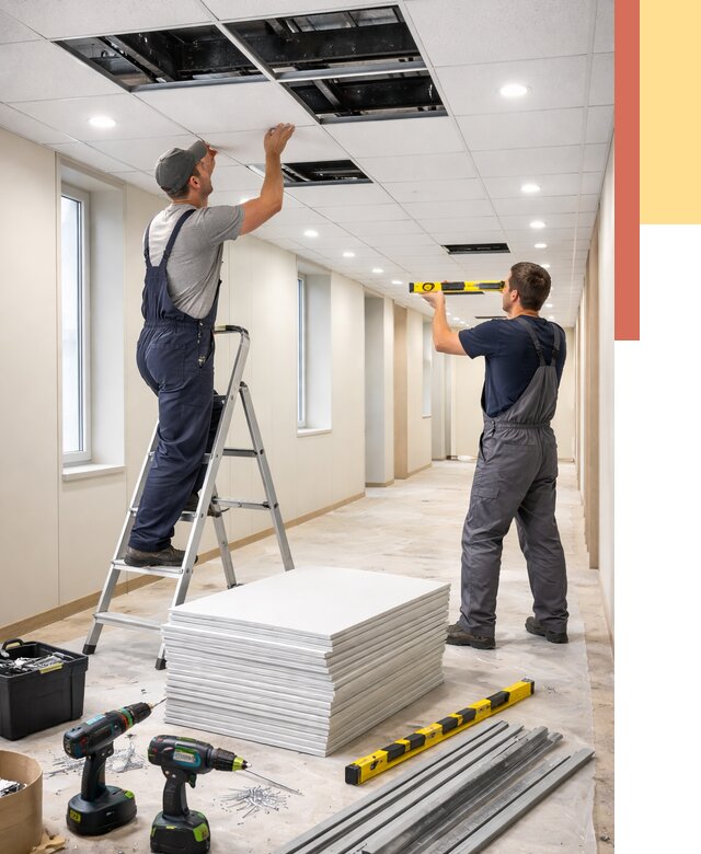 Ремонт потолка Армстронг в Оренбурге от 4576 руб. — быстро и недорого | ОТДЕЛОЧНИК-Рнб