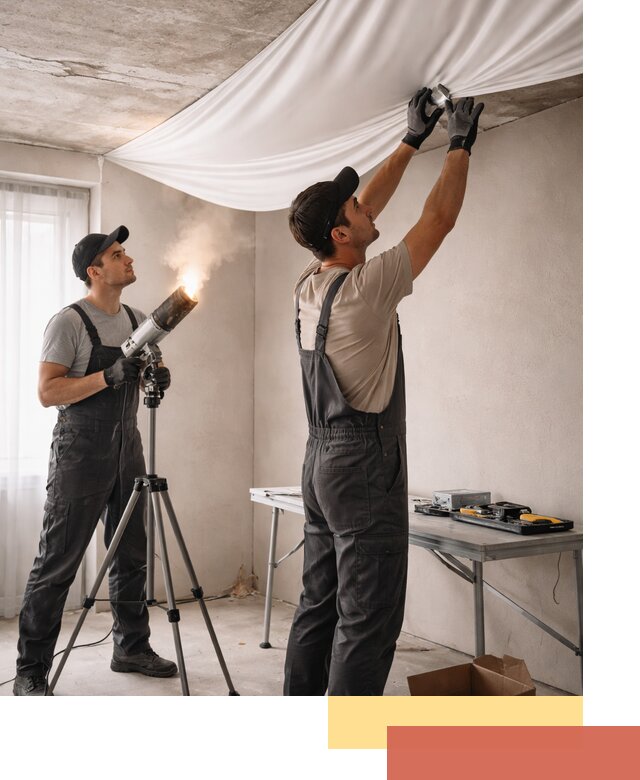 Установка натяжного потолка под ключ в Оренбурге