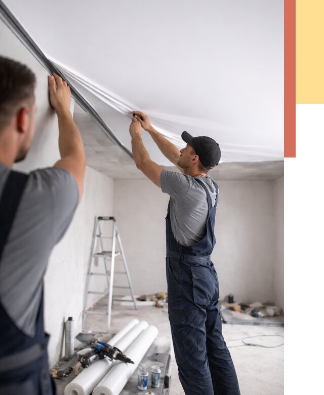 Монтаж матового натяжного потолка в Оренбурге от 4576 руб./м² — быстро и недорого | ОТДЕЛОЧНИК-Рнб