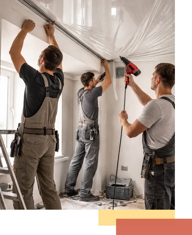 Монтаж глянцевого натяжного потолка в Оренбурге быстро и качественно