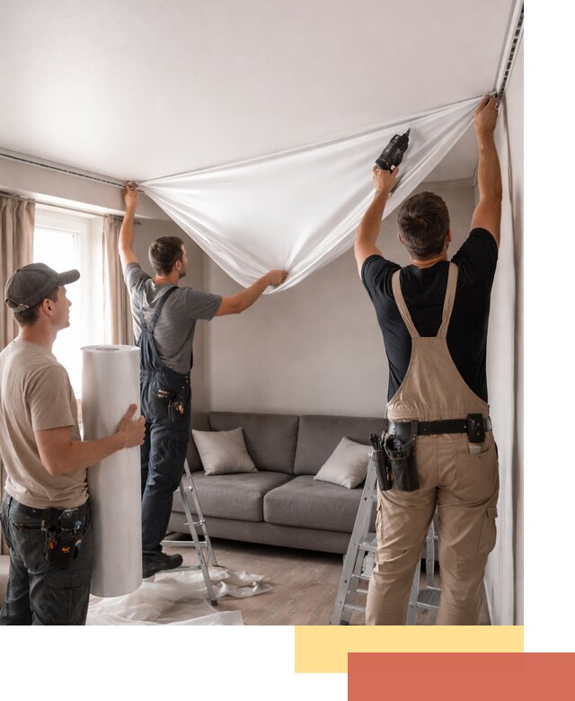 Монтаж сатинового натяжного потолка в Оренбурге качественно и быстро