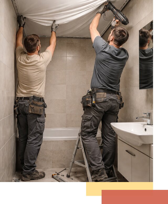 Монтаж натяжного потолка в ванной в Оренбурге быстро и качественно