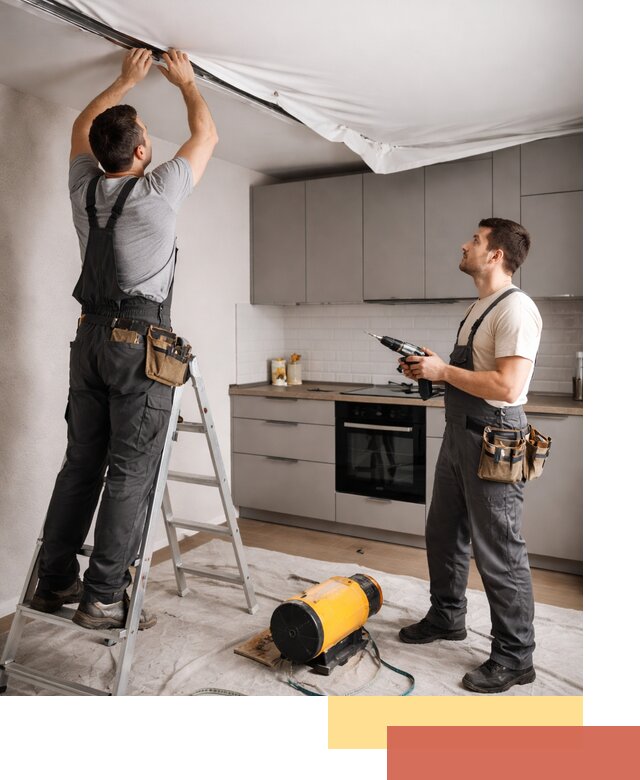 Монтаж натяжного потолка на кухне в Оренбурге