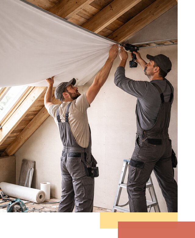 Монтаж натяжного потолка в мансарде в Оренбурге