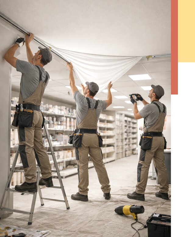 Монтаж натяжного потолка в магазине в Оренбурге от 4576 руб. быстро и недорого | ОТДЕЛОЧНИК-Рнб