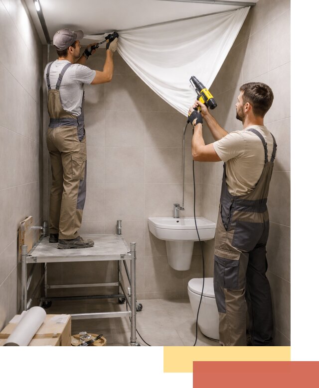 Монтаж натяжного потолка в санузле в Оренбурге