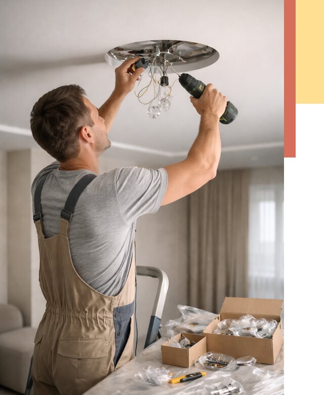 Установка люстры в натяжной потолок в Оренбурге от 1220 руб. | Быстро и недорого — ОТДЕЛОЧНИК-Рнб