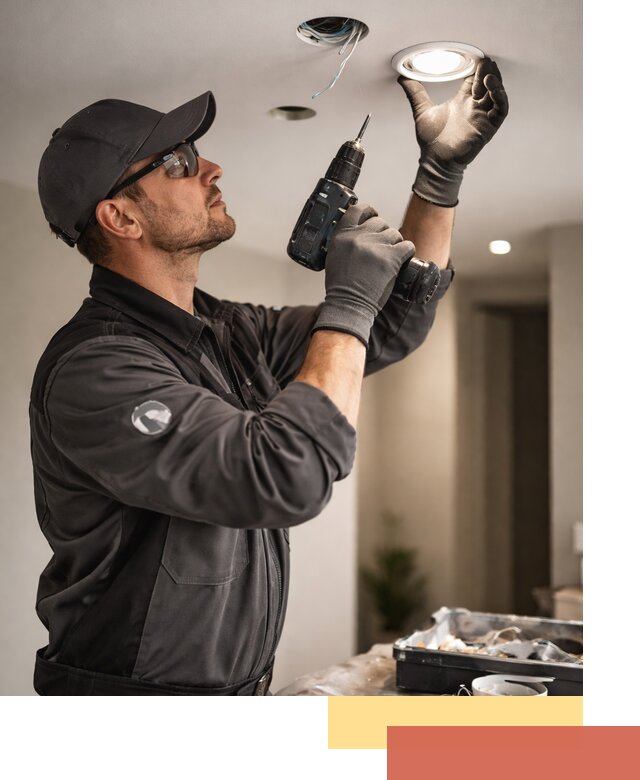 Установка точечных светильников в натяжной потолок в Оренбурге