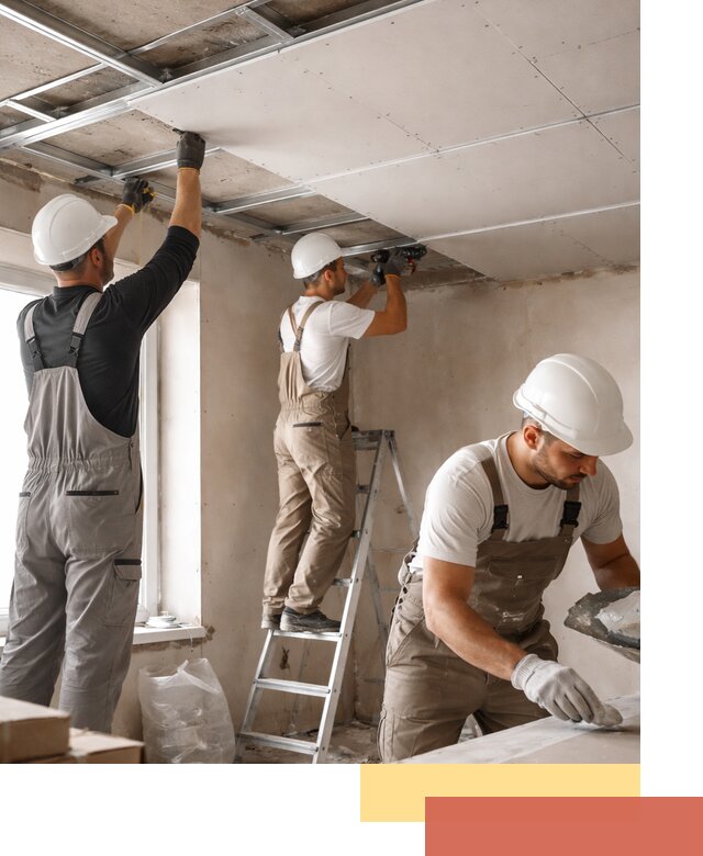 Одноуровневый потолок из гипсокартона в Оренбурге — монтаж и отделка