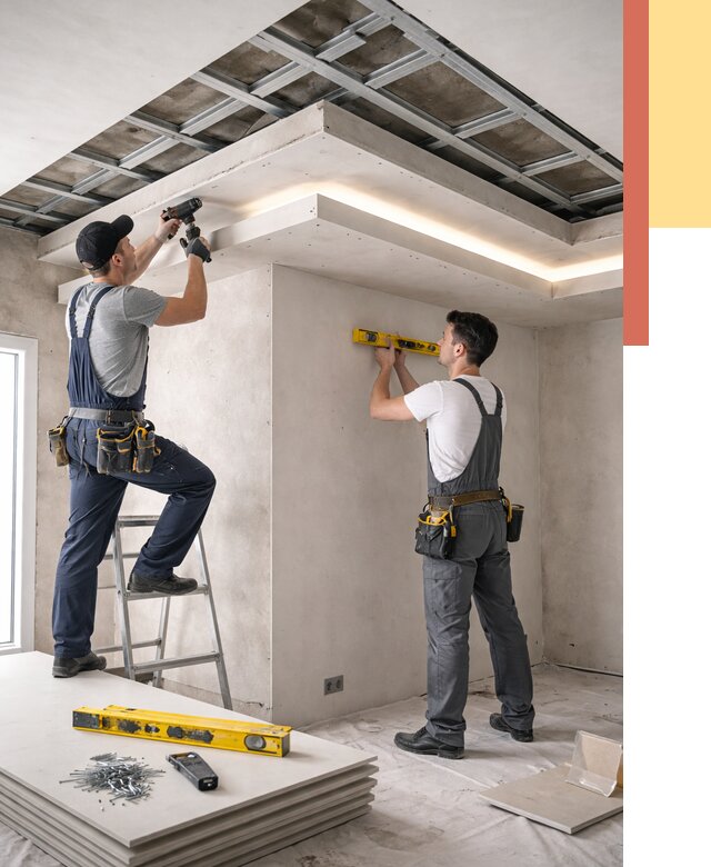 Двухуровневый потолок из гипсокартона в Оренбурге от 1475 руб. под ключ | ОТДЕЛОЧНИК-Рнб