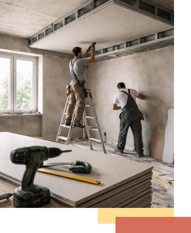 Двухуровневый потолок из гипсокартона в Оренбурге