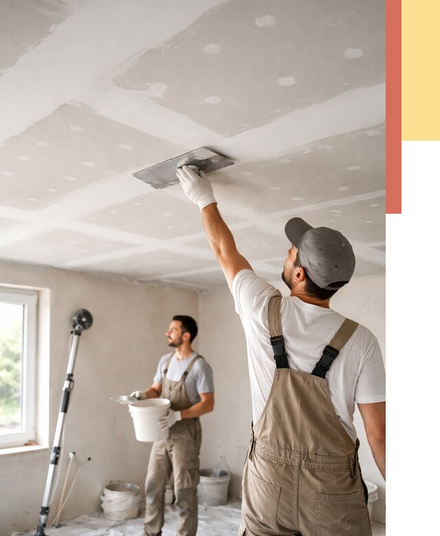 Шпаклевка потолка из гипсокартона в Оренбурге от 3254 руб./м2 — услуги под ключ | ОТДЕЛОЧНИК-Рнб