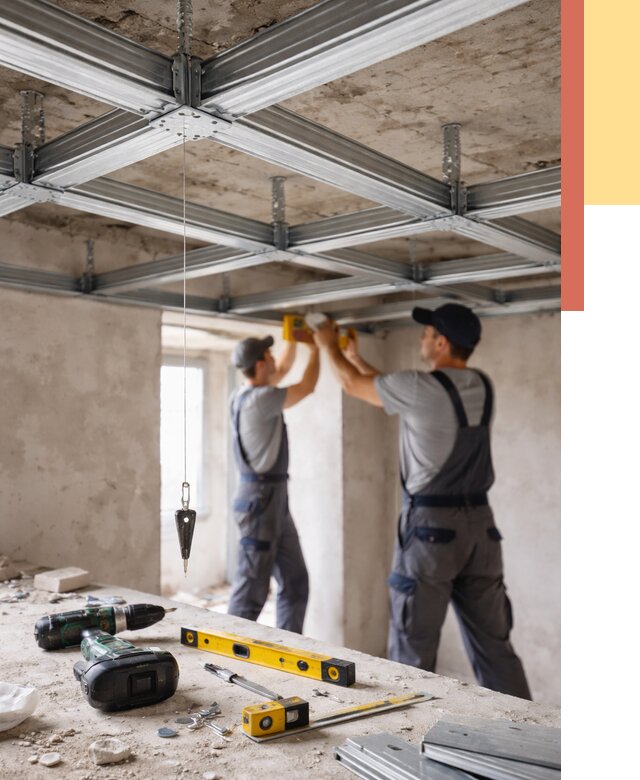 Монтаж каркаса потолка из профиля в Оренбурге от 4576 руб. — услуги ОТДЕЛОЧНИК-Рнб