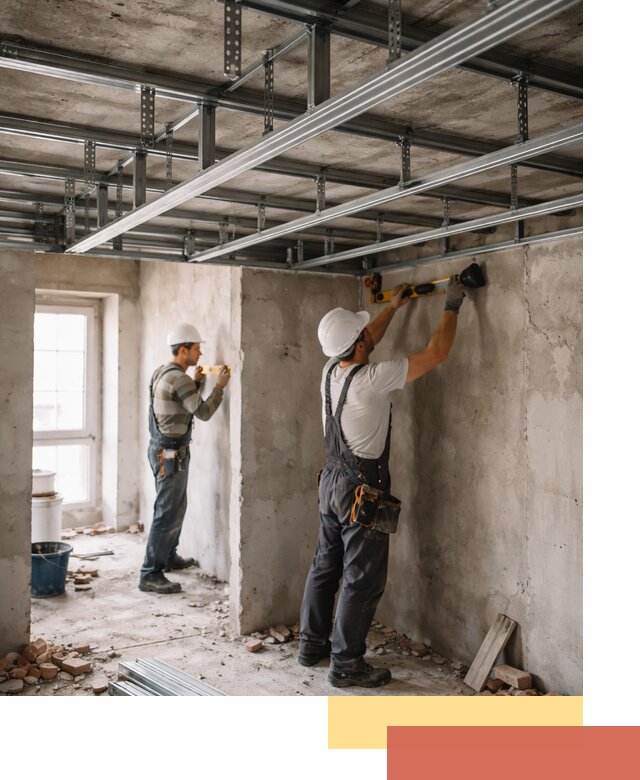 Монтаж каркаса потолка из профильного профиля в Оренбурге