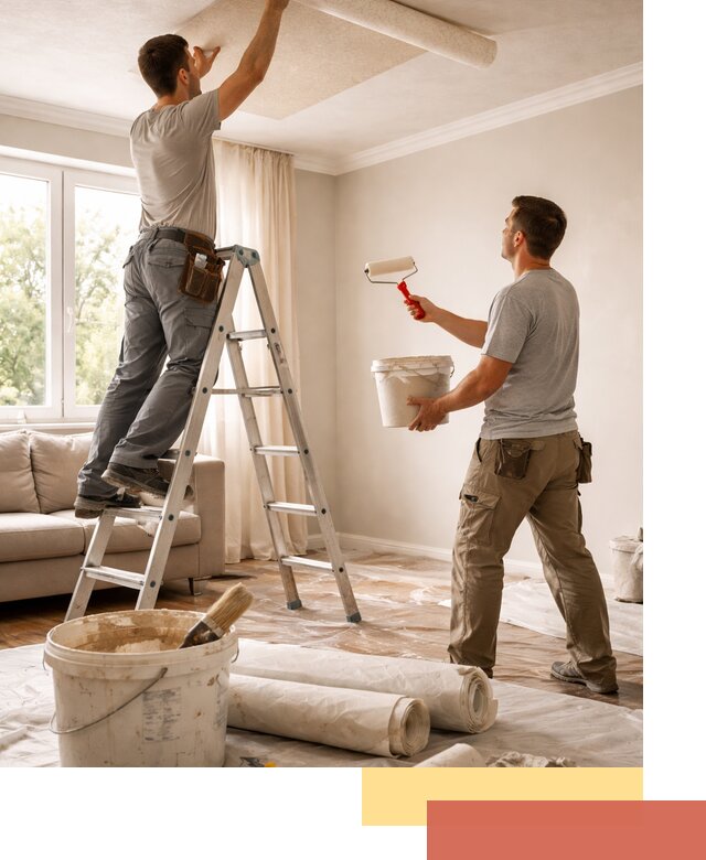 Поклейка обоев на потолок в Оренбурге — качественно и быстро