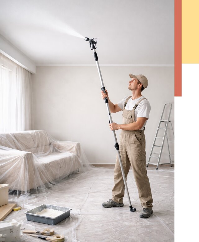 Покраска потолка краскопультом в Оренбурге от 4576 руб. быстро и недорого | ОТДЕЛОЧНИК-Рнб