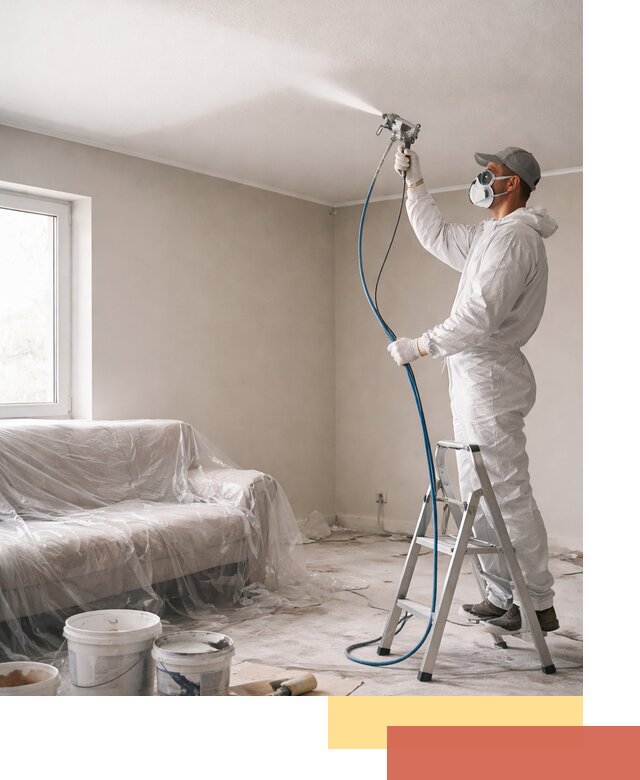 Покраска потолка краскопультом в Оренбурге быстро и качественно