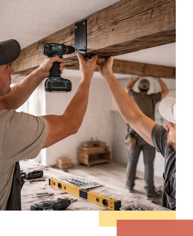 Монтаж декоративных потолочных балок в Оренбурге