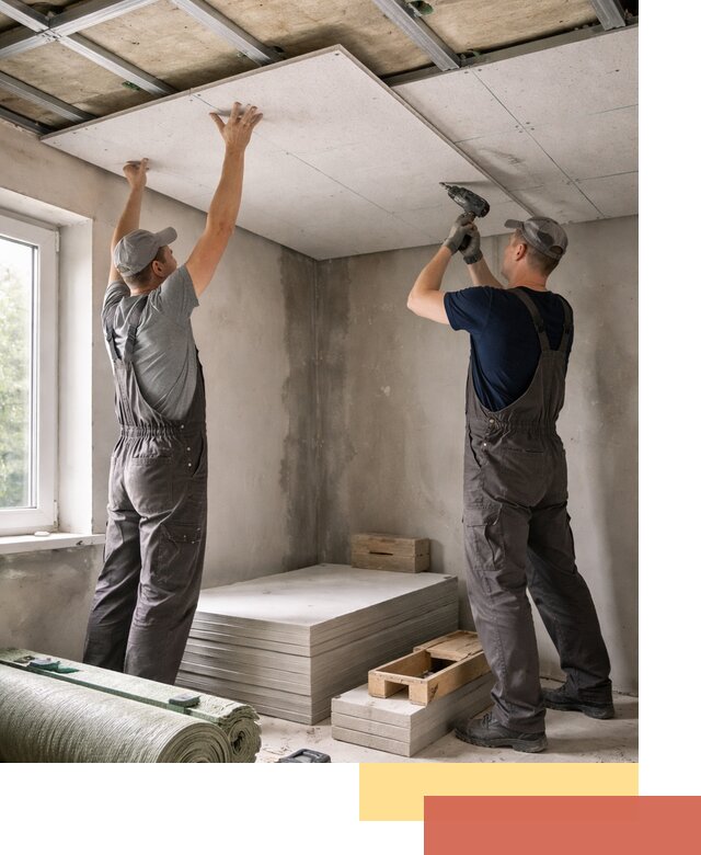 Шумоизоляция потолка панелями ЗИПС в Оренбурге